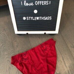 NWOT Chantelle Red Lace underwear sz S